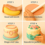 Confect Multipack of Lemon Yellow, Peach, Old rose and Baby Blue Sugarpaste 02 | Grocsy