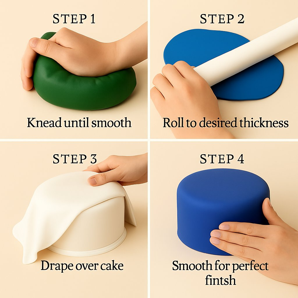 Confect Multipack of White, Electric Blue, Emerald Green and Royal Blue Sugarpaste 23 | Grocsy
