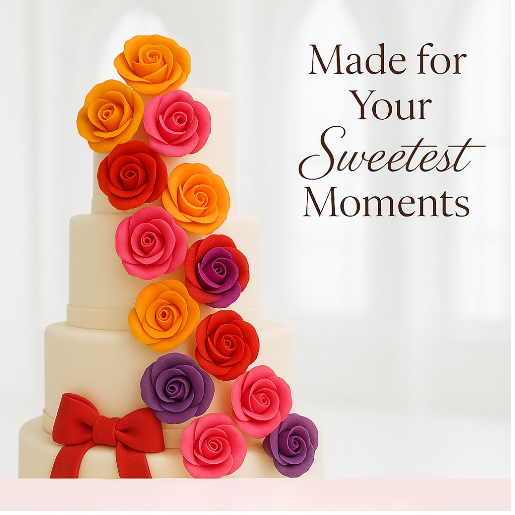 Confect Multipack of Orange, Hot pink, Red and Purple Sugarpaste 13 | Grocsy