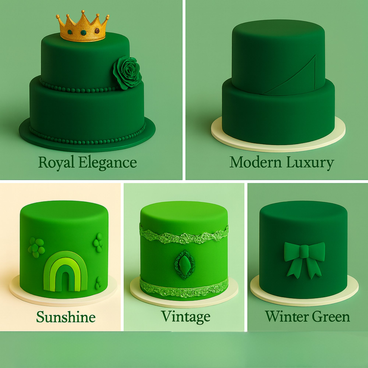 Confect Multipack of Pea green, Lime Green, Neon Green and Emerald Green Sugarpaste 07 | Grocsy