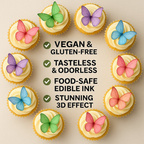 Confect Multicolor | Pack of 56 Edible Wafer Paper Butterflies | Grocsy