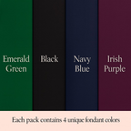Confect Multipack of Emerald Green, Black, Navy Blue and Purple Sugarpaste 25 | Grocsy