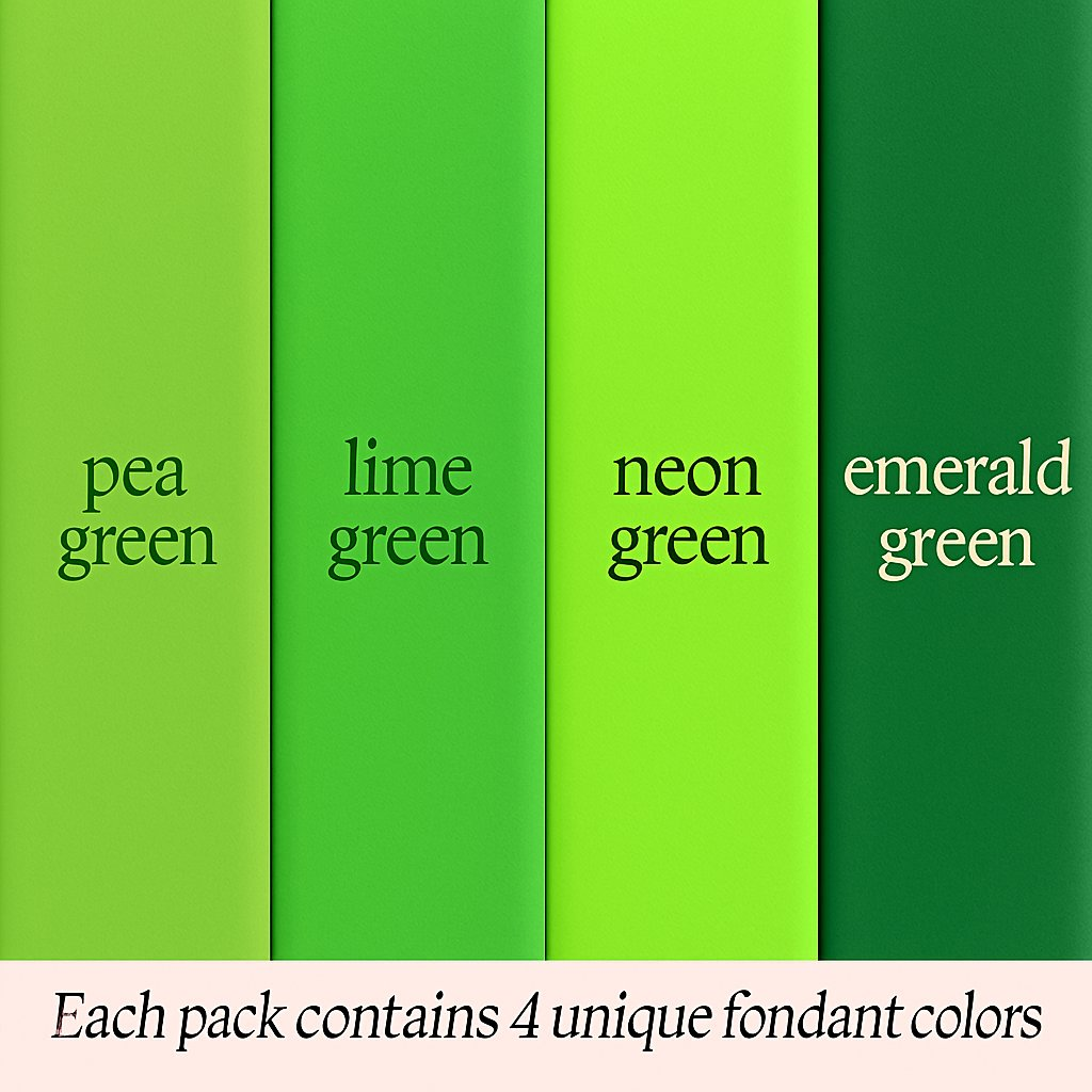 Confect Multipack of Pea green, Lime Green, Neon Green and Emerald Green Sugarpaste 07 | Grocsy