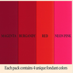 Confect Multipack of Magenta, Burgundy, Red and Neon Pink Sugarpaste 30 | Grocsy