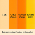 Confect Multipack of Ivory, Orange, Fluorescent orange and Yellow Sugarpaste 18 | Grocsy