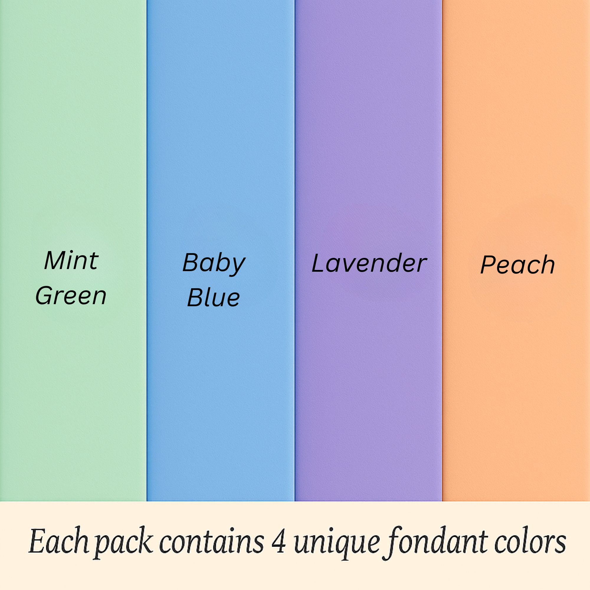 Confect Multipack of Mint green, Baby Blue, Lavender and Peach Sugarpaste 09 | Grocsy