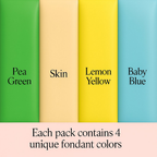 Confect Multipack of Pea Green, Skin, Lemon Yellow and Baby Blue Sugarpaste 29 | Grocsy