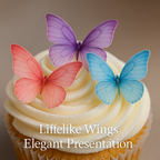 Confect Multicolor | Pack of 56 Edible Wafer Paper Butterflies | Grocsy