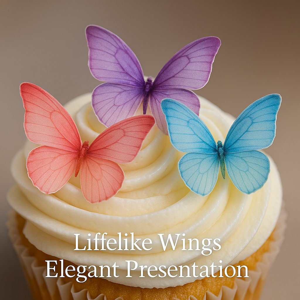 Confect Multicolor | Pack of 56 Edible Wafer Paper Butterflies | Grocsy
