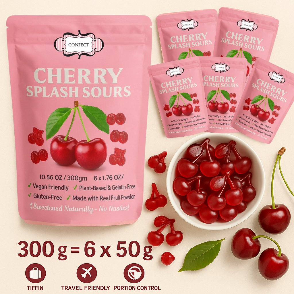 Confect Cherry Splash Sours Gummies | Grocsy