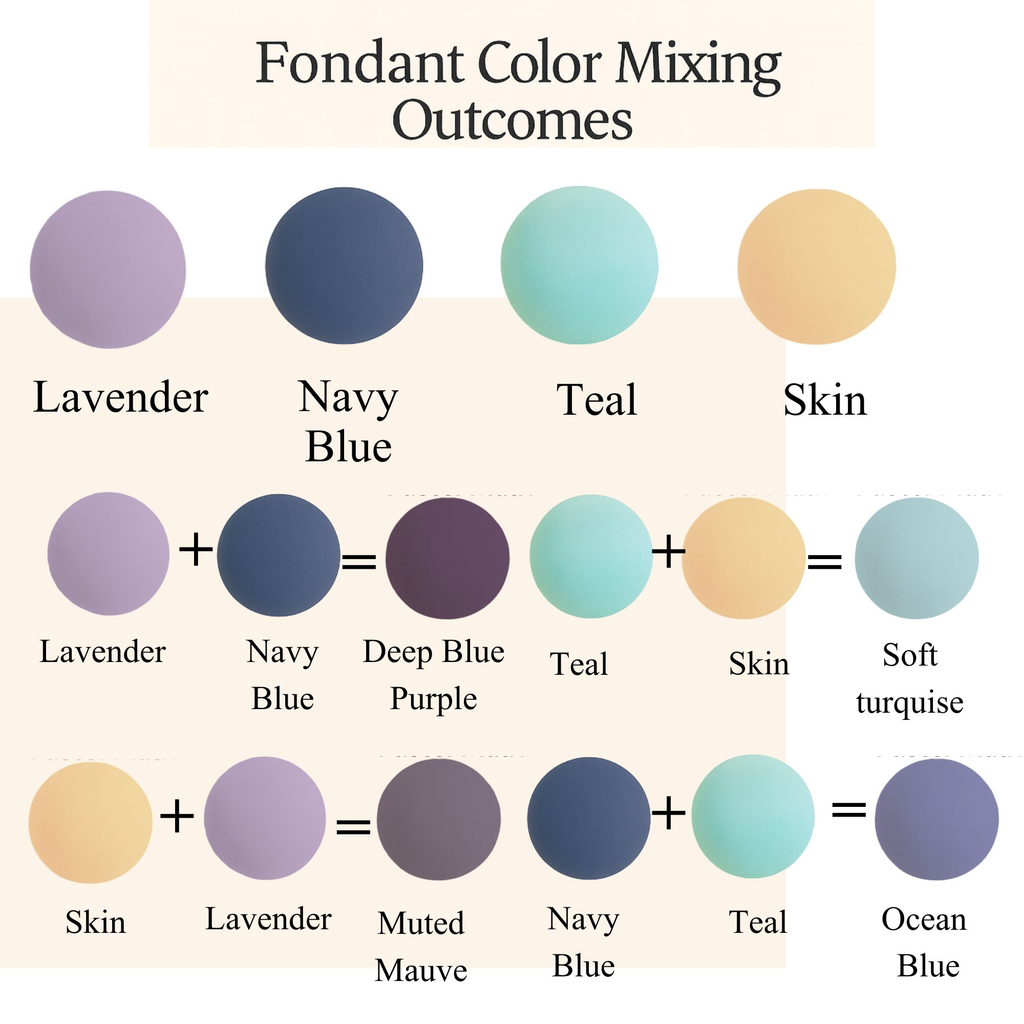 Confect Multipack of Lavender, Navy Blue, Teal and Skin Sugarpaste 15 | Grocsy