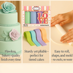Confect Multipack of Mint green, Baby Blue, Lavender and Peach Sugarpaste 09 | Grocsy