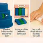 Confect Multipack of White, Electric Blue, Emerald Green and Royal Blue Sugarpaste 23 | Grocsy