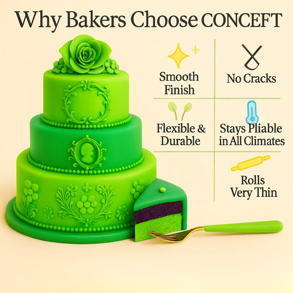 Confect Multipack of Neon Green, Electric Blue, Electric Purple and Lime Green Sugarpaste 03 | Grocsy