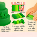 Confect Multipack of Pea green, Lime Green, Neon Green and Emerald Green Sugarpaste 07 | Grocsy