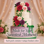 Confect Multipack of White, Hot pink, purple and Emerald green Sugarpaste 17 | Grocsy