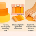 Confect Multipack of Ivory, Orange, Fluorescent orange and Yellow Sugarpaste 18 | Grocsy