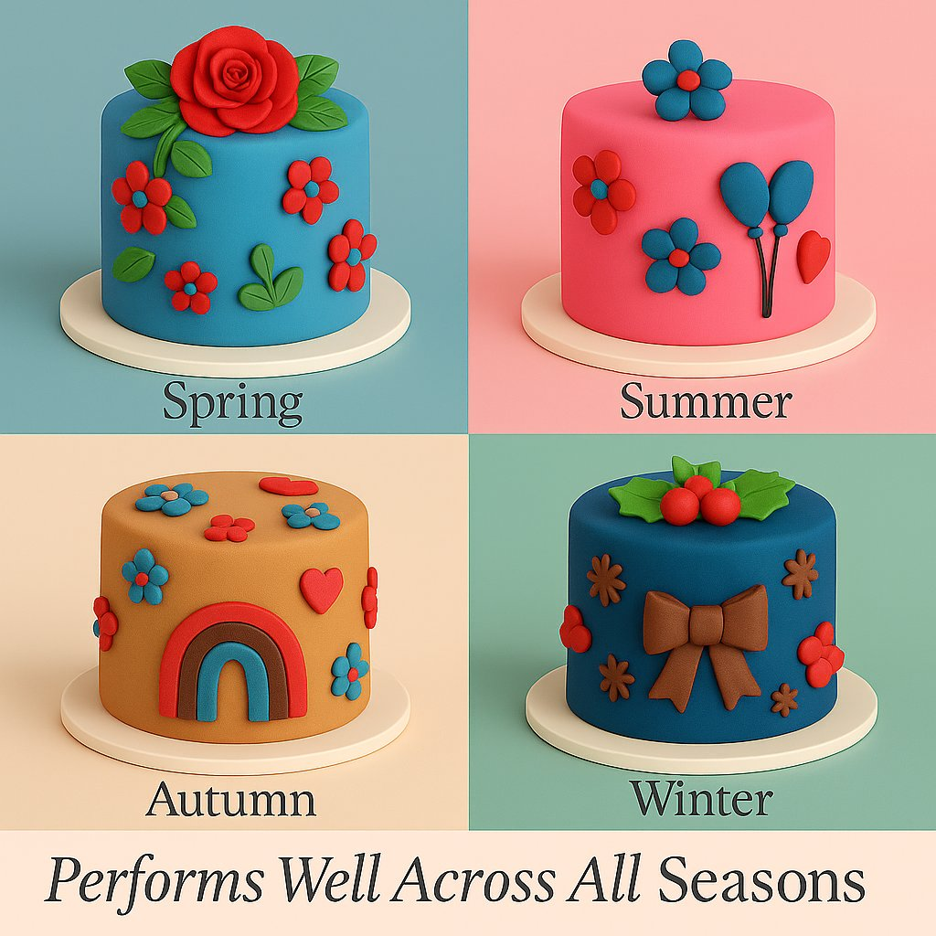 Confect Multipack of Royal Blue, Brown, Black and Red Sugarpaste 20 | Grocsy