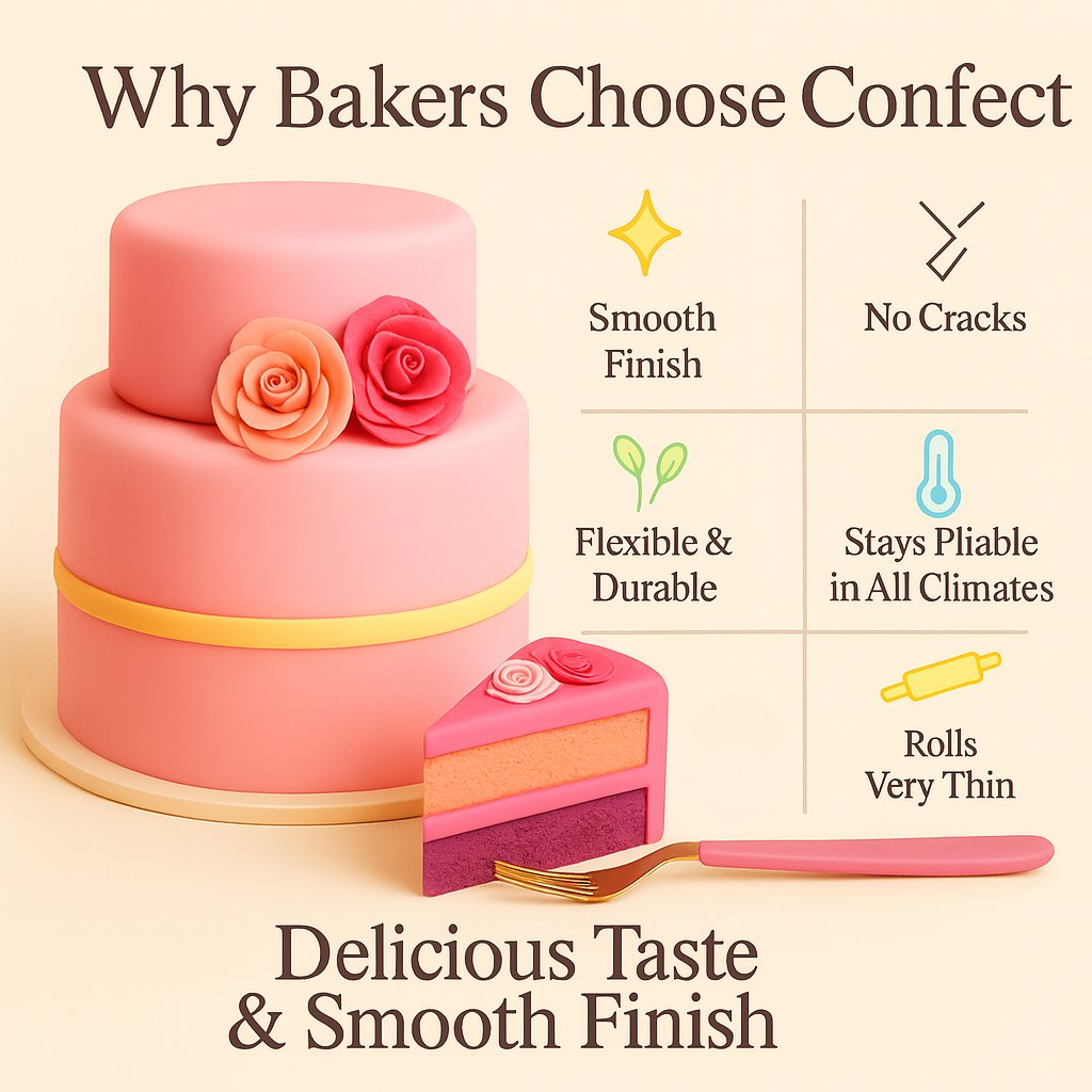 Confect Multipack of Blush Pink, Peach, Neon Pink and Fuchsia Pink Sugarpaste 21 | Grocsy