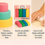 Confect Multipack of Old Rose, Pea Green, Brilliant Blue and Sunshine Yellow Sugarpaste 16 | Grocsy