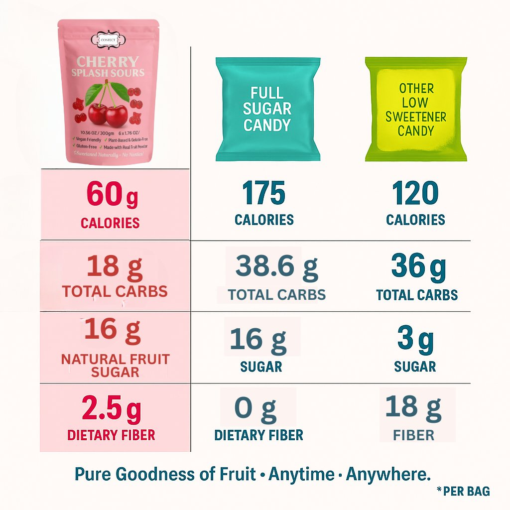 Confect Cherry Splash Sours Gummies | Grocsy
