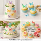 Confect Multicolor | Pack of 56 Edible Wafer Paper Butterflies | Grocsy