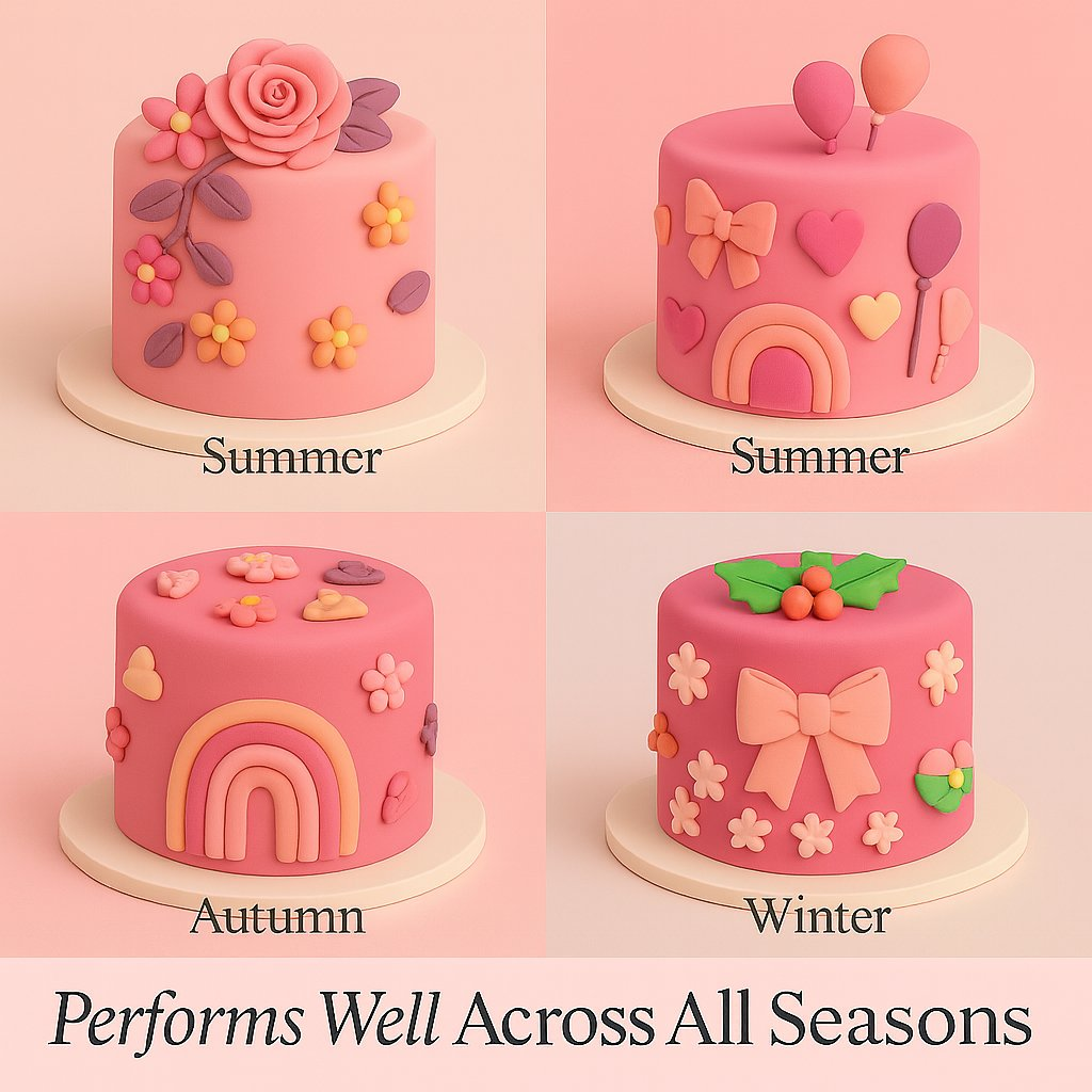 Confect Multipack of Blush Pink, Peach, Neon Pink and Fuchsia Pink Sugarpaste 21 | Grocsy