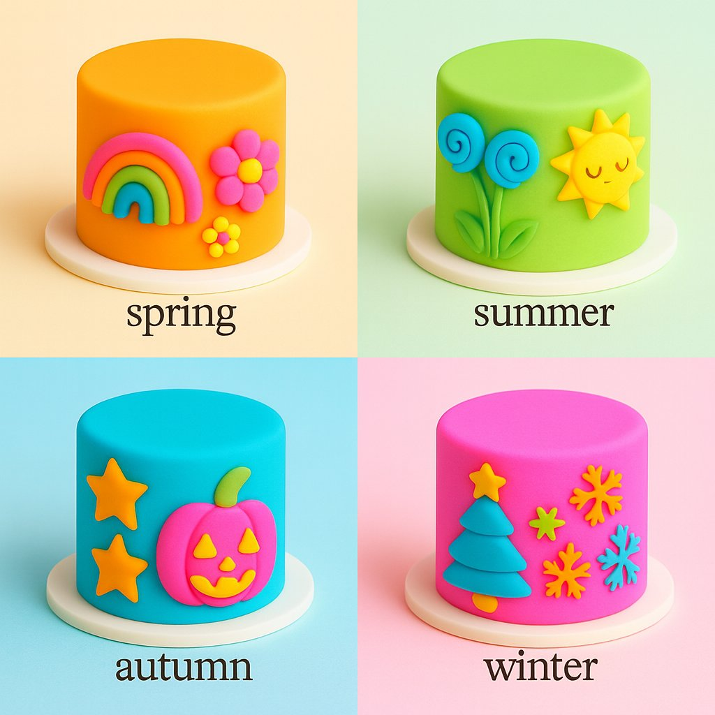Confect Multipack of Fluorescent Orange, Lime green, electric blue and Neon Pink Sugarpaste 08 | Grocsy
