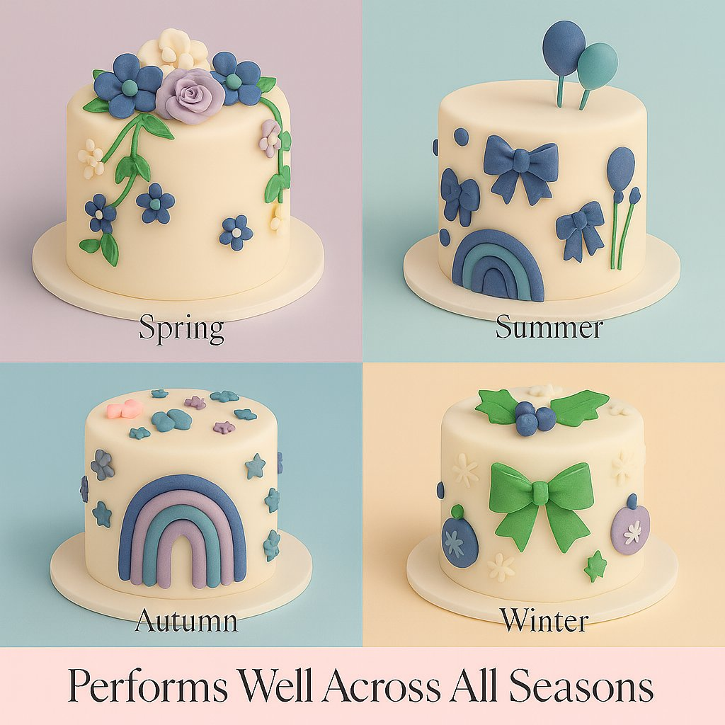 Confect Multipack of Lavender, Navy Blue, Teal and Skin Sugarpaste 15 | Grocsy