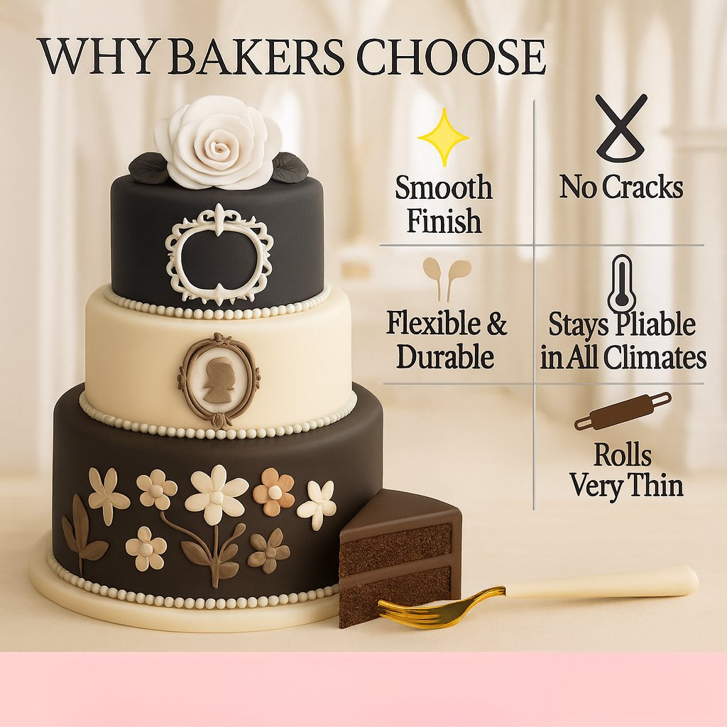 Confect Multipack of Black, White, Skin and Brown Sugarpaste 04 | Grocsy
