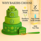 Confect Multipack of Pea green, Lime Green, Neon Green and Emerald Green Sugarpaste 07 | Grocsy