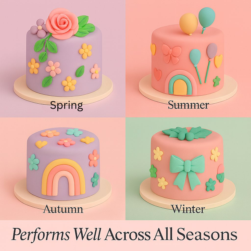 Confect Multipack of Lavender, Electric Blue, Skin and Old Rose Sugarpaste 22 | Grocsy