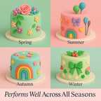 Confect Multipack of Old Rose, Pea Green, Brilliant Blue and Sunshine Yellow Sugarpaste 16 | Grocsy