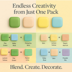 Confect Multipack of Pea Green, Skin, Lemon Yellow and Baby Blue Sugarpaste 29 | Grocsy
