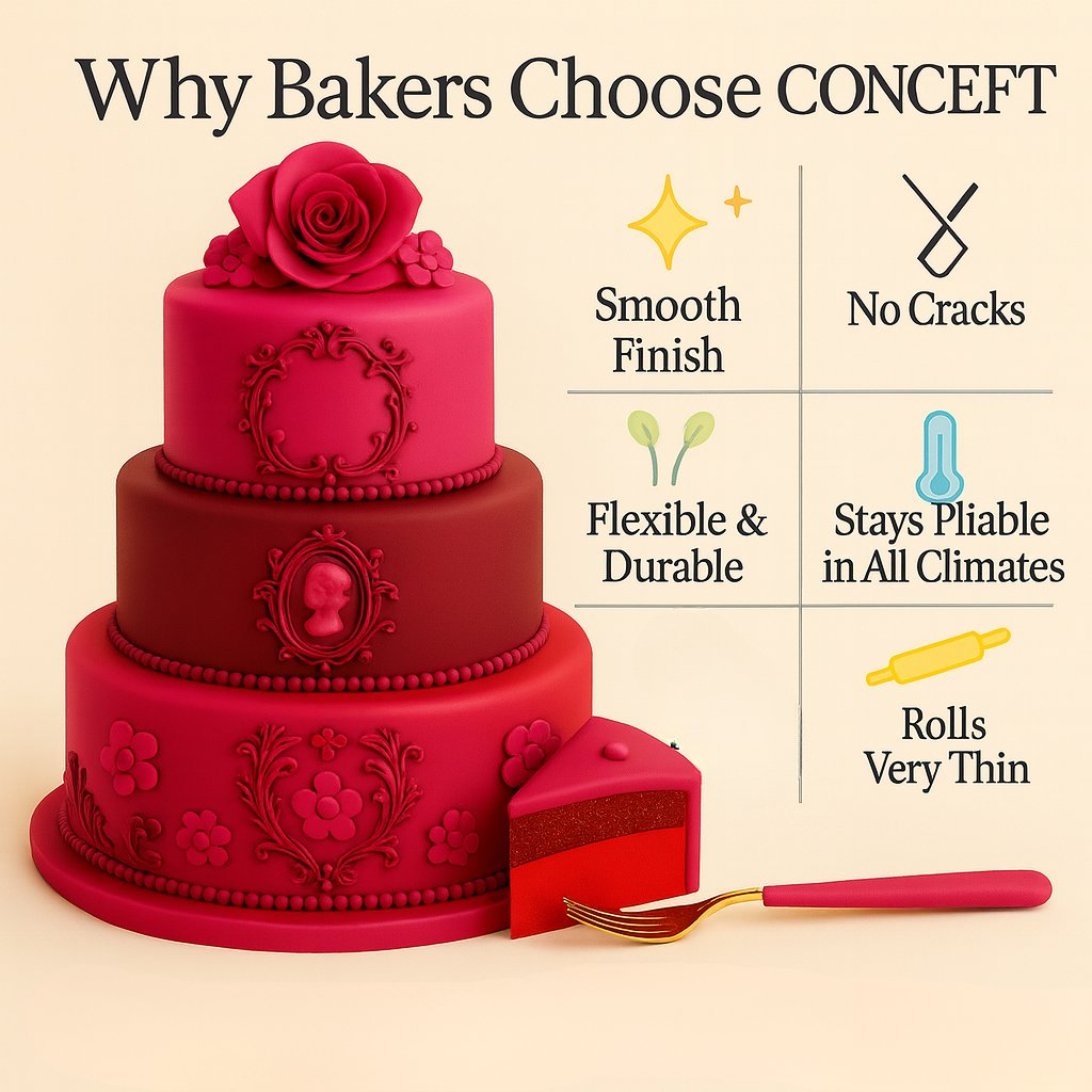 Confect Multipack of Magenta, Burgundy, Red and Neon Pink Sugarpaste 30 | Grocsy
