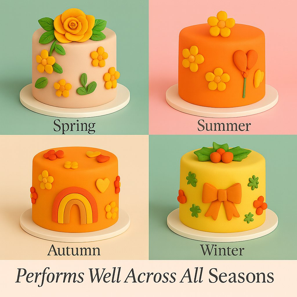 Confect Multipack of Ivory, Orange, Fluorescent orange and Yellow Sugarpaste 18 | Grocsy