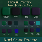 Confect Multipack of Emerald Green, Black, Navy Blue and Purple Sugarpaste 25 | Grocsy