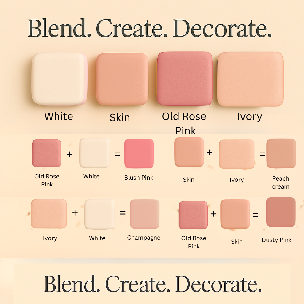 Confect Multipack of Skin, White, Old rose and Ivory Sugarpaste 24 | Grocsy