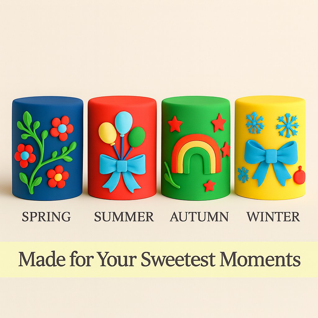 Confect Multipack of Navy Blue, Emerald Green, Yellow and Red Sugarpaste 14 | Grocsy