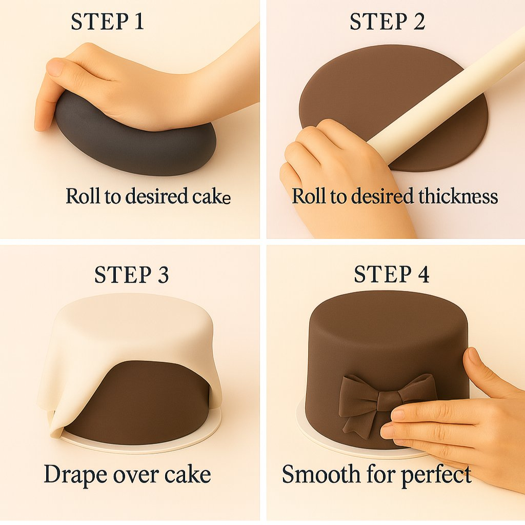 Confect Multipack of Black, White, Skin and Brown Sugarpaste 04 | Grocsy