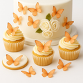 Confect Peach | Pack of 56 Edible Wafer Paper Butterflies | Grocsy