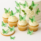 Confect Mint Green | Pack of 56 Edible Wafer Paper Butterflies | Grocsy