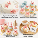 Confect Pink | Pack of 56 Edible Wafer Paper Butterflies | Grocsy