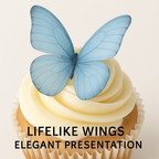 Confect Sky Blue | Pack of 56 Edible Wafer Paper Butterflies | Grocsy