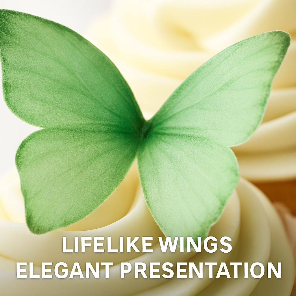 Confect Mint Green | Pack of 56 Edible Wafer Paper Butterflies | Grocsy