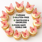 Confect Pink | Pack of 56 Edible Wafer Paper Butterflies | Grocsy