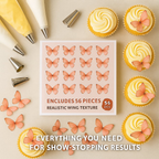 Confect Peach | Pack of 56 Edible Wafer Paper Butterflies | Grocsy