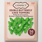 Confect Mint Green | Pack of 56 Edible Wafer Paper Butterflies | Grocsy