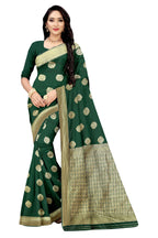 Vamika Green Weaving Banarasi Jacquard Saree | Grocsy