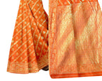 Vamika Orange Weaving Banarasi Jacquard Saree | Grocsy